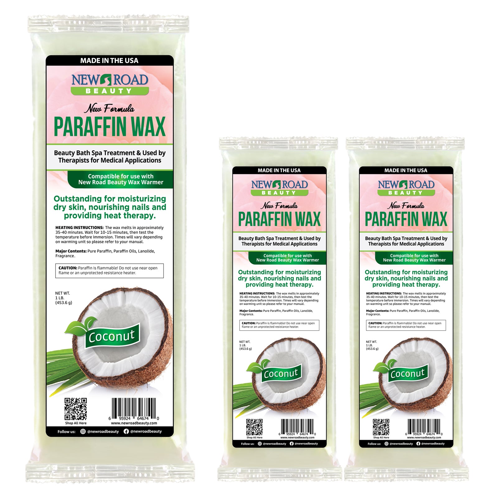 Coconut Paraffin Wax 3-Pack For Soft, Smooth Skin