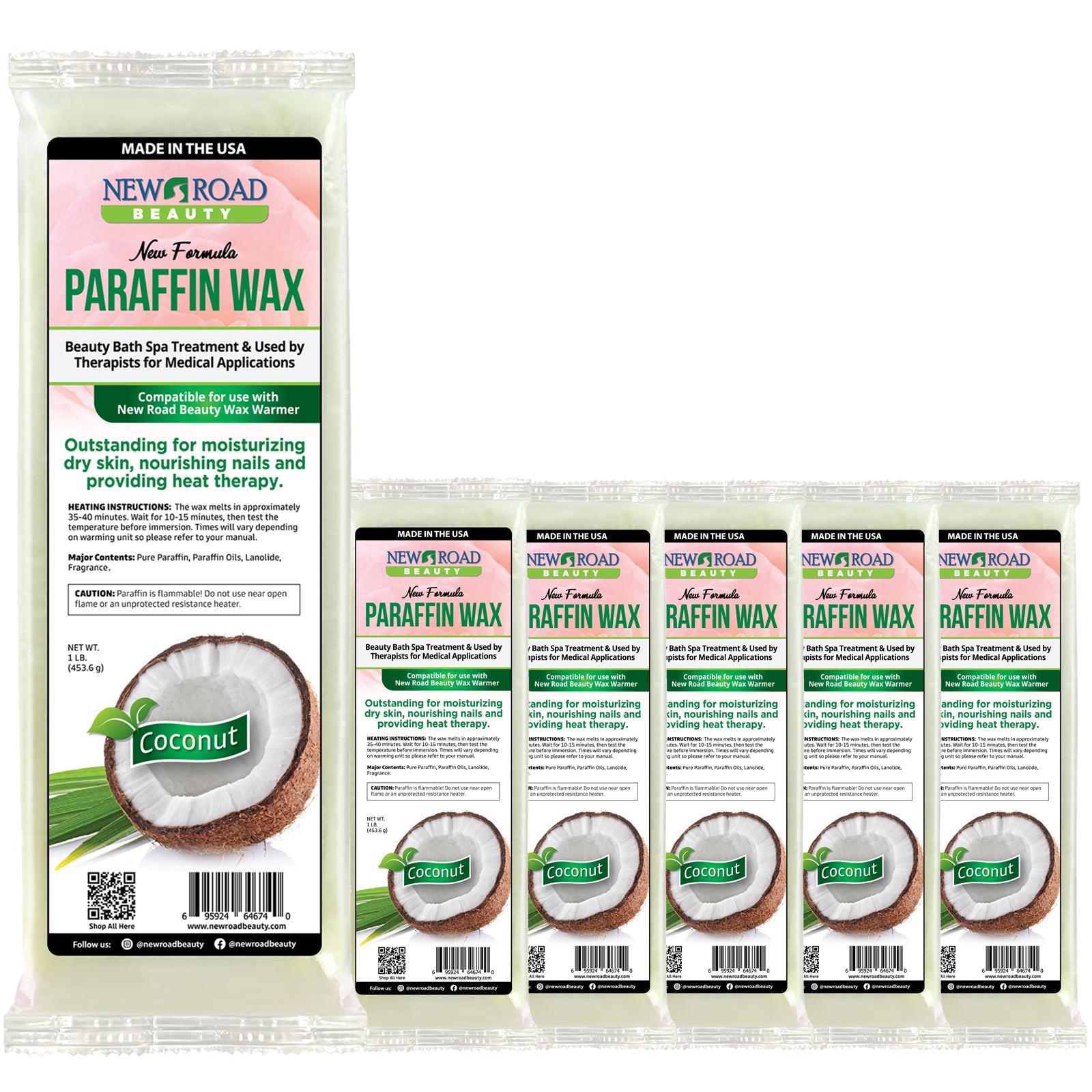 Coconut Paraffin Wax 6-Pack For Soft, Smooth Skin  Edit alt text