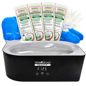 New Road Beauty Coconut Paraffin Wax Kit for Hands and Feet, Blue Mitts/Booties