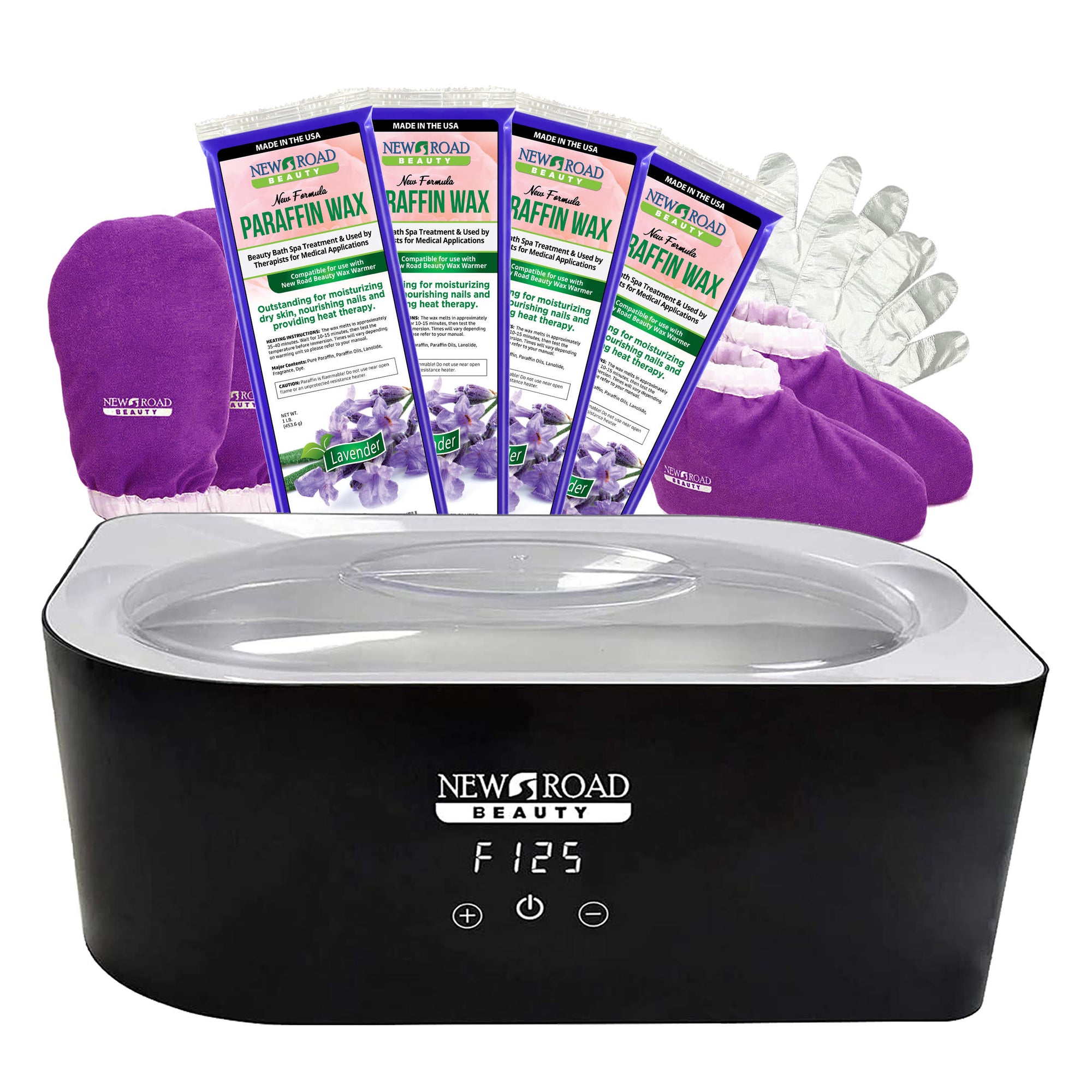 New Road Beauty Lavender Combo Kit For Hands and Feet, Purple Mitts/Booties